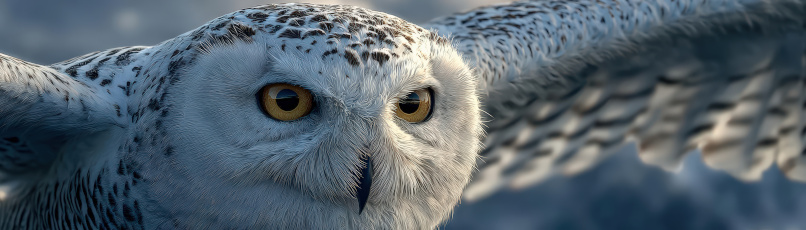 Majestic, snowy owl rendered in hyper realistic CG 3D